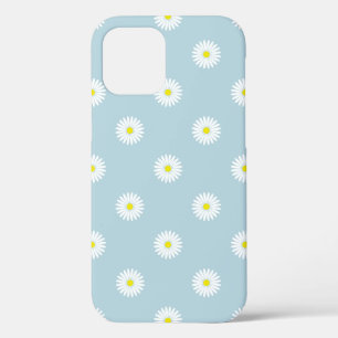 Daisies Illustratief Patroon op Bord Blauw iPhone 12 Pro Hoesje