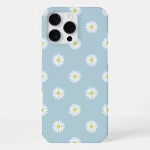 Daisies Illustratief Patroon op Bord Blauw iPhone 16 Pro Max Hoesje