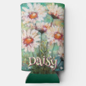 Daisies Impressionistic Floral Teal Personalized (Achterkant)