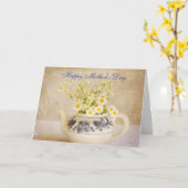 Daisies in een theepot Moederdag Kaart (Gele Bloem)