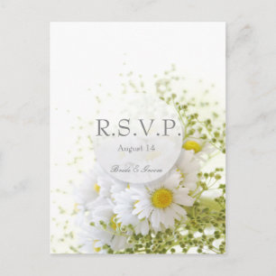 Daisies in Love- bewerkbaar bruiloft boeket RSVP Uitnodiging Briefkaart