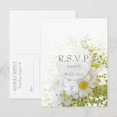 Daisies in Love- bewerkbaar bruiloft boeket RSVP Uitnodiging Briefkaart (Voorkant / Achterkant)