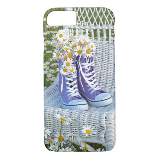 Daisies in paarse sneakers Case-Mate iPhone case (Achterkant)