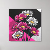 Daisies in Pink and White  Canvas Afdruk (Voorkant)