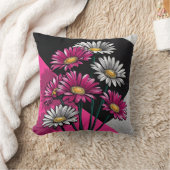 Daisies in Pink and White Throw Cushion Kussen (Deken)