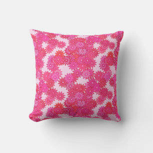 Daisies in tinten roze en fuchsia kussen