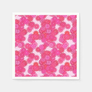 Daisies in tinten roze en fuchsia servet