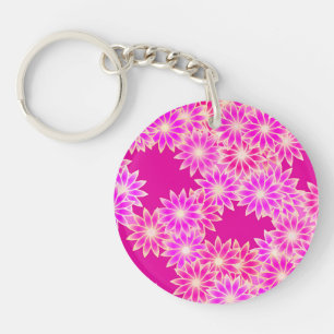 Daisies in tinten roze en orchidee sleutelhanger