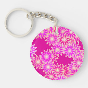 Daisies in tinten roze en orchidee sleutelhanger