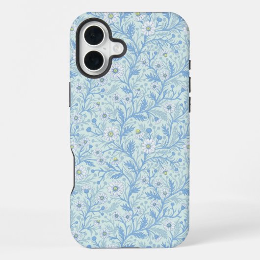 Daisies in white and blue on sea glass iPhone hoesje (Achterkant)