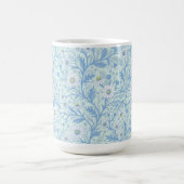 Daisies in white and blue on sea glass magische mok (Midden)