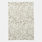 Daisies in white and brown on off white theedoek (Verticaal)