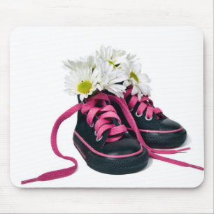 Daisies in zwarte Sneakers Muismat