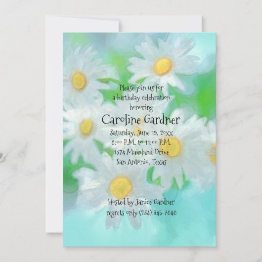 Daisies Invitation Anniversaire (Devant)