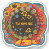 Daisies Kleurrijke uitgesneden Bloemen Inspirativi Sticker (Voorkant)