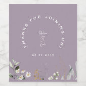 Daisies & Lavender Weddenschap Hartelijk dank Wijn Etiket (Enkel label)