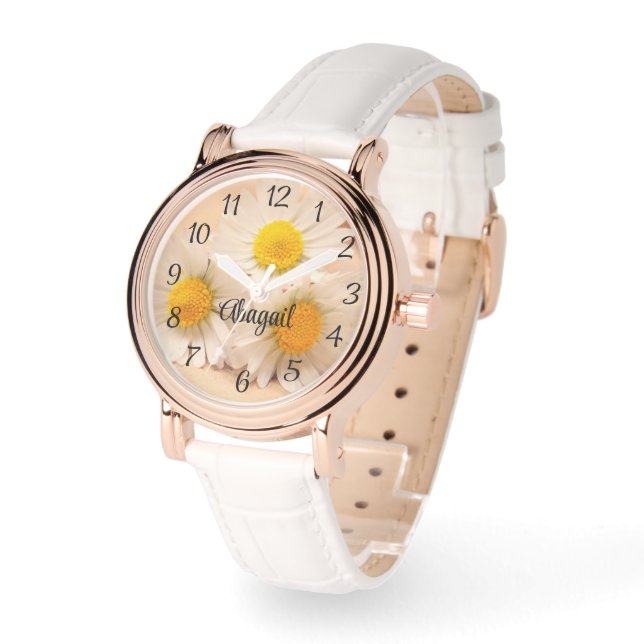 Daisies met naam horloge (Hoek)