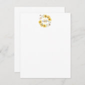 Daisies Monogram Note Card Notitiekaartje (Voorkant / Achterkant)