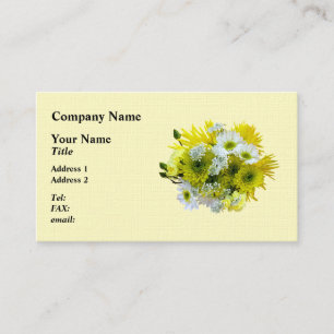 Daisies, Mums en Queen Anne's Lace Bouquet Visitekaartje