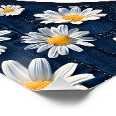 Daisies on Blue Denim Birthday  Perfect Poster (Hoek)
