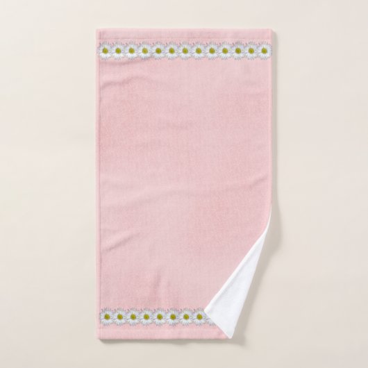Daisies on pastel rose (Serviette à main)