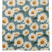 Daisies op blauw douchegordijn (Voorkant)