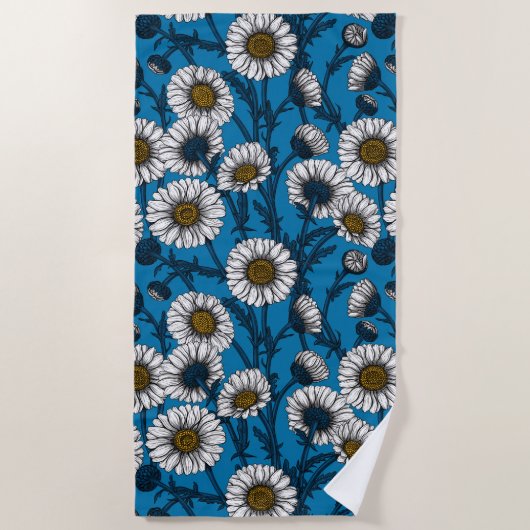 Daisies op blauw strandlaken (Voorkant)