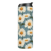 Daisies op blauw thermosbeker (Gedraaid links)