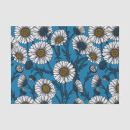 Daisies op blauw tissuepapier