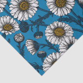 Daisies op blauw tissuepapier (Detail)