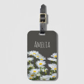 Daisies op Grey Bagagelabel (Voorkant (verticaal))