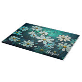 Daisies op groen gepersonaliseerd snijplank (Hoek)