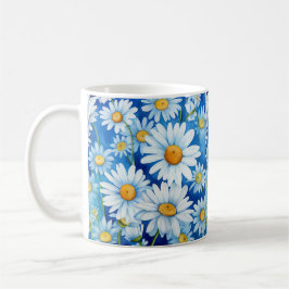 Daisies op het blauw koffiemok