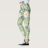 Daisies op pastelgroene achtergrond leggings (Links)