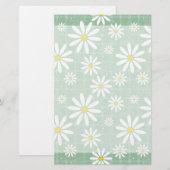 Daisies op Plaid Briefpapier (Voorkant / Achterkant)