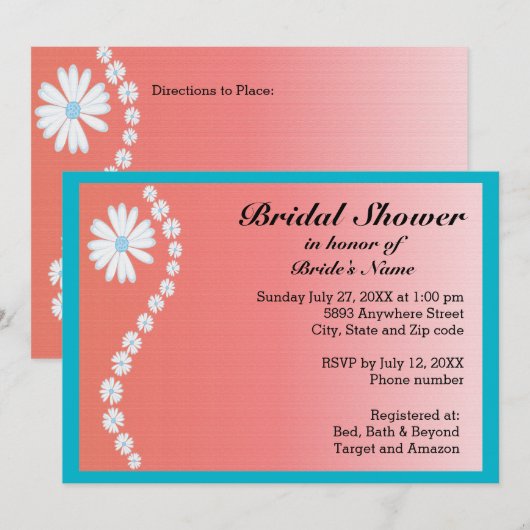 Daisies op roze achtergrond Vrijgezellenfeest uitn Kaart (Voorkant / Achterkant)