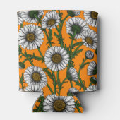 Daisies op sinaasappel blikjeskoeler (Achterkant)