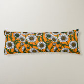 Daisies op sinaasappel lichaamskussen (Achterkant)