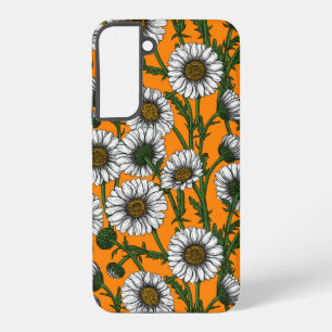 Daisies op sinaasappel samsung galaxy hoesje