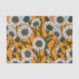 Daisies op sinaasappel tissuepapier