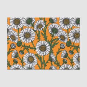 Daisies op sinaasappel tissuepapier
