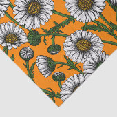 Daisies op sinaasappel tissuepapier (Detail)