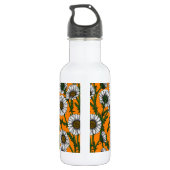 Daisies op sinaasappel waterfles (Achterkant)