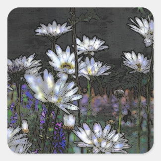  DAISIES OP T-SHIRT VIERKANTE STICKER