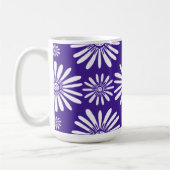 Daisies Paarse White Floral Pattern Koffiemok (Links)