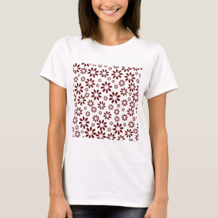 Daisies Patroon Eenvoudige Stijlvolle Zomer Vrouwe T-shirt