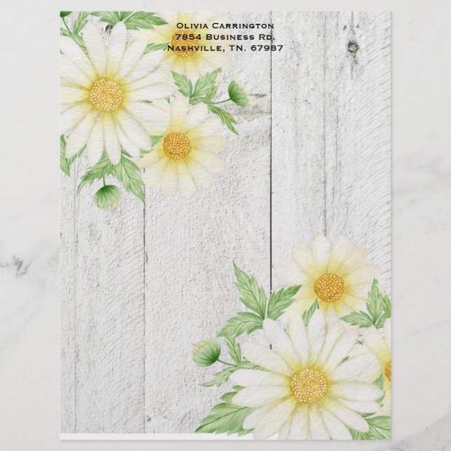 Daisies Personalized Letterhead Briefhoofd (Voorkant)