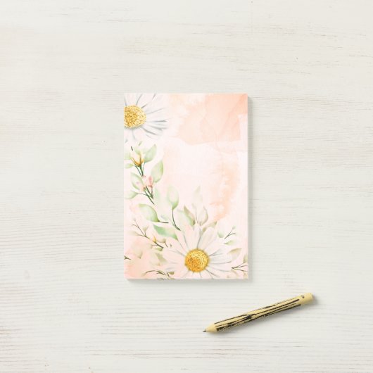 Daisies Post-it® Notes (Op bureau)