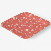 Daisies Red White Blue Floral Pattern Papieren Bordje (Gebogen)