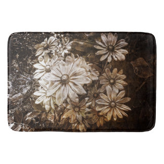 Daisies, Sepia, Grunge Badmat